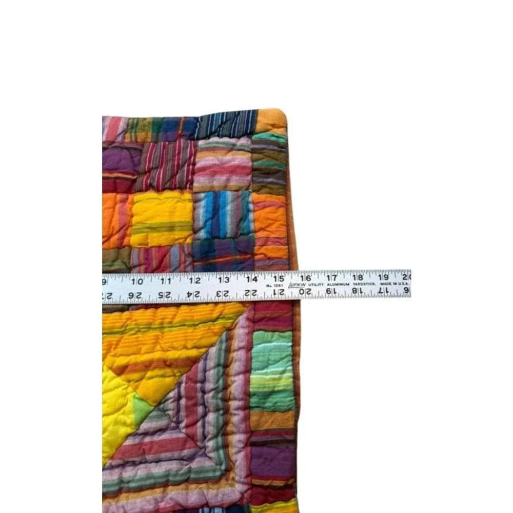 The Company Store Quilted Pillow Sham Throw Size Square Colorful Bright Cotton